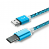 Type C USB кабель для захищених смартфонів 10 мм, блакитний