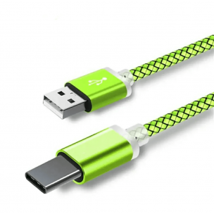 Type C USB-кабель з довгим з'єднувачем, салатовий