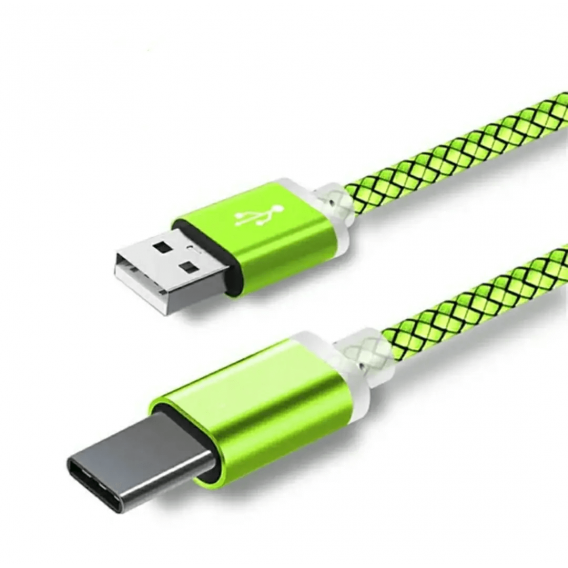 Type C USB кабель для захищених смартфонів 10 мм, салатовий