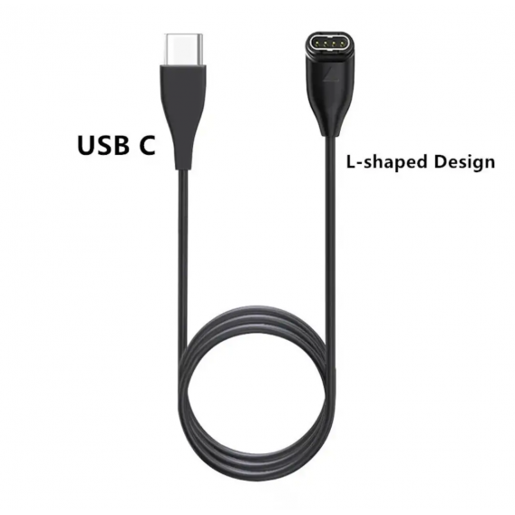 Зарядное устройство для часов Garmin Fenix, Enduro, Tactix, Forerunner, Venu - Type C, угловой