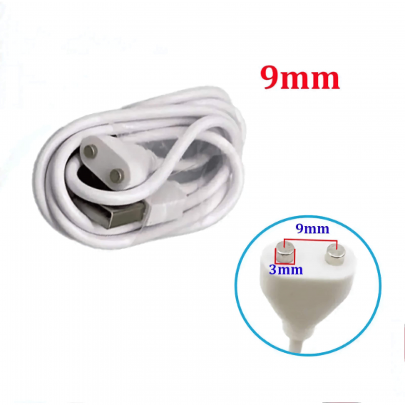 Зарядний пристрій для жіночого вібратора 2 pin, 9 mm, білий