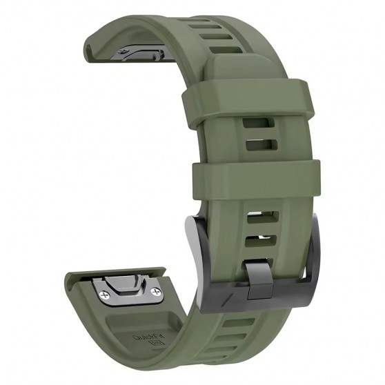 Силиконовый ремешок для часов Garmin Fenix, Enduro, Tactix - QuickFit 26 мм, ArmyGreen