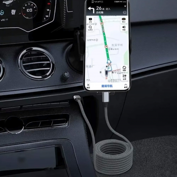 Кабель Type-C to Type-C 60W PD (3 метри) Нейлонове обплетення Сірий