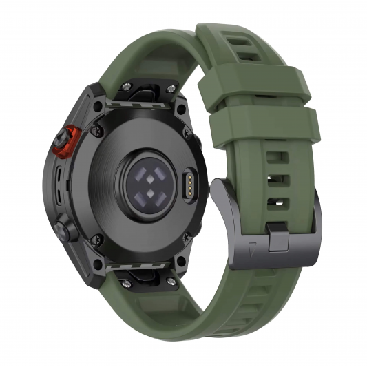 Ремінець Garmin QuickFit 20 мм (силіконовий) для Fenix 8 (43mm) / 7S / 6S / 5S, Army green - зображення 1 