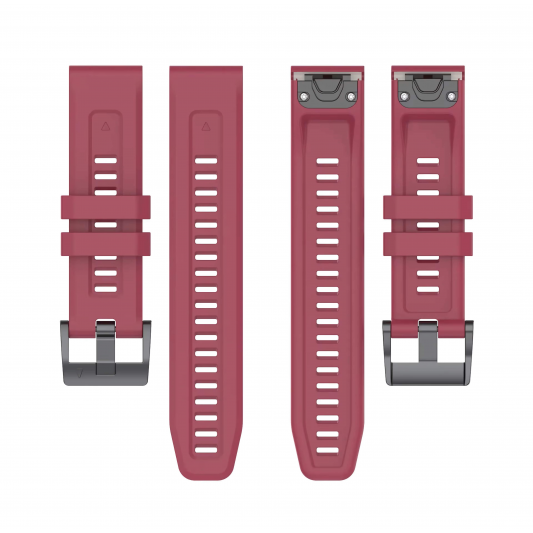 Ремінець Garmin QuickFit 20 мм (силіконовий) для Fenix 8 (43mm) / 7S / 6S / 5S, Wine red - зображення 2 
