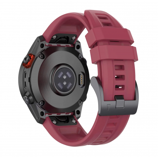 Ремінець Garmin QuickFit 20 мм (силіконовий) для Fenix 8 (43mm) / 7S / 6S / 5S, Wine red - зображення 1 