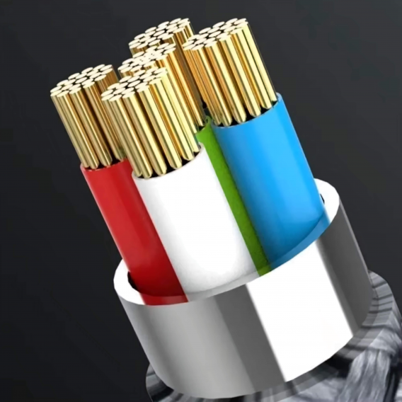 Кабель Type-C to Type-C 60W PD (3 метри) Нейлонове обплетення Сірий