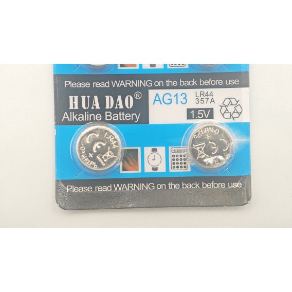 Батарейки HUA DAO LR44 AG13 357A лужні 1.5V блістер 10 шт.