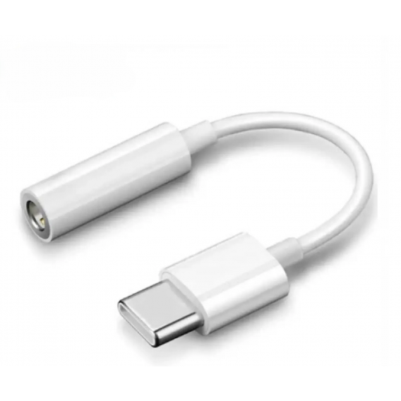 Перехідник для Iphone 15, 15 pro, 15 pro max, 15 plus з Type-C на аудіо 3.5 mm / Білий