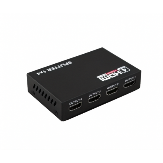 Розгалужувач HDMI на 4 порти спліттер активний чорний