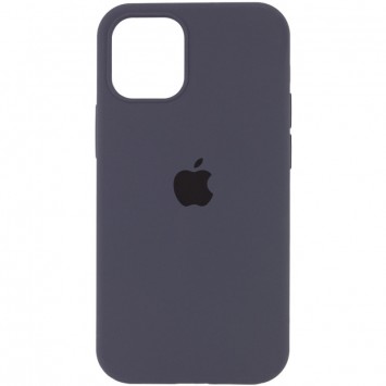 Чехол для iPhone 13, модель "Silicone Case Full Protective (AA)", выполненный в сером, темно-сером цвете. Обеспечивает полную защиту телефона.