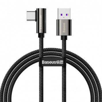 Чорний дата кабель Baseus Legend Series Elbow USB to Type-C 66W (2m) (CATCS-C01)