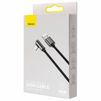Дата кабель Baseus Legend Series Elbow USB to Type-C 66W (2m) (CATCS-C01), Black - Type-C кабелі - зображення 3 