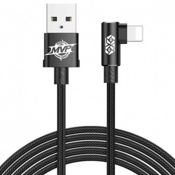 Чорний кабель для Айфона Baseus MVP Elbow з L-подібним підключенням USB до Lightning 1.5A, 2м