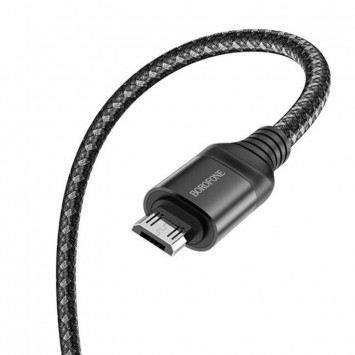 Кабель телефону Borofone BX56 Delightful USB to Micro-USB (1m), Black - MicroUSB кабелі - зображення 2 