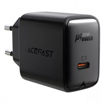 Зарядное устройство Acefast A1 PD20W single USB-C, Black - Сетевые зарядные устройства (220 В) - изображение 1
