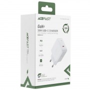 Зарядний пристрій Acefast A21 30W GaN single USB-C, White