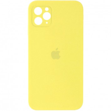 Чохол Silicone Case Square Full Camera Protective (AA) для Apple iPhone 11 Pro Max (6.5"), Жовтий / Yellow
