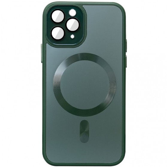 Чохол TPU+Glass Sapphire Midnight with MagSafe для Apple iPhone 11 Pro (5.8"), Зелений / Forest green