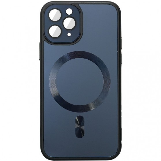 Чехол TPU+Glass Sapphire Midnight with MagSafe для Apple iPhone 11 Pro Max (6.5"), Черный / Black