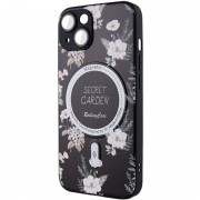TPU+PC чехол Secret Garden with MagSafe для Apple iPhone 13 (6.1"), Black