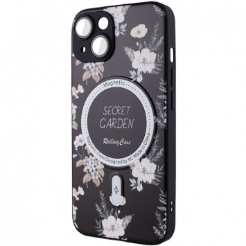 TPU+PC чехол Secret Garden with MagSafe для Apple iPhone 13 (6.1"), Black - Чехлы для iPhone 13 - изображение 2