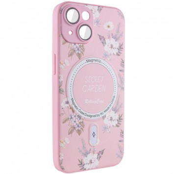 TPU+PC чехол Secret Garden with MagSafe для Apple iPhone 14 (6.1"), Pink - Чехлы для iPhone 14 - изображение 1