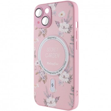 TPU+PC чехол Secret Garden with MagSafe для Apple iPhone 14 (6.1"), Pink - Чехлы для iPhone 14 - изображение 2