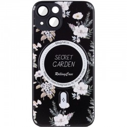 TPU+PC чехол Secret Garden with MagSafe для Apple iPhone 15 (6.1"), Black