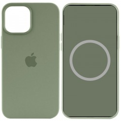Чехол Silicone case (AAA) full with Magsafe and Animation для Apple iPhone 15 Plus (6.7"), Зеленый / Cypress