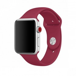 Силиконовый ремешок для Apple watch 42mm/44mm/45mm/49mm, Красный / Rose Red