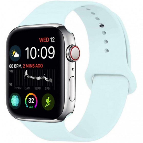 Силіконовий ремінець для Apple watch 42mm/44mm/45mm/49mm, Бірюзовий / Ice Blue