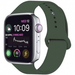Силіконовий ремінець для Apple watch 42mm/44mm/45mm/49mm, Зелений / Black Green