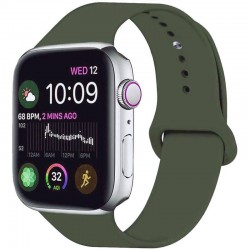 Силиконовый ремешок для Apple watch 42mm/44mm/45mm/49mm, Зеленый / Forest green