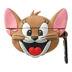 Силиконовый футляр Tom & Jerry series для наушников AirPods Pro + карабин, Джерри/Коричневый