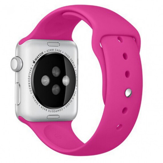 Силіконовий ремінець для Apple watch 42mm/44mm/45mm/49mm, Рожевий / Barbie pink - зображення 1 