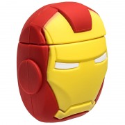 Силиконовый футляр Marvel & DC series для наушников AirPods 1/2 + карабин, Iron Man / Красный