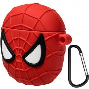 Силиконовый футляр Marvel & DC series для наушников AirPods 1/2 + карабин, Spider man / Красный