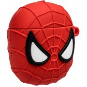 Силиконовый футляр Marvel & DC series для наушников AirPods 1/2 + карабин, Spider man / Красный