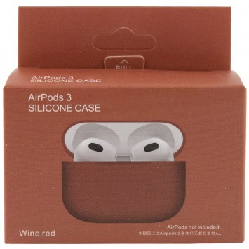 Силіконовий футляр для навушників AirPods 3, Червоний / Wine red - Apple AirPods - зображення 2 
