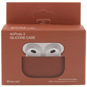 Силиконовый футляр для наушников AirPods 3, Красный / Wine red - изображение 2