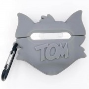 Силиконовый футляр Tom & Jerry series для наушников AirPods Pro + карабин, Том/Серый