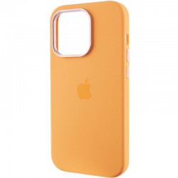 Чохол Silicone Case Metal Buttons (AA) для Apple iPhone 14 Pro Max (6.7"), Помаранчевий / Marigold