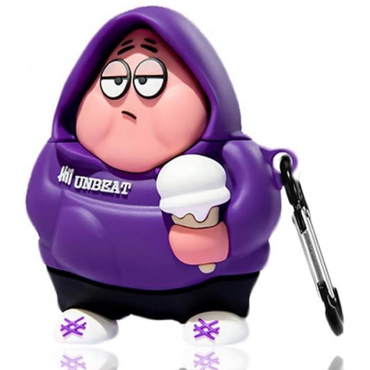 Силиконовый футляр Cartoons&Heroes для наушников AirPods 1/2 + карабин, Patrick