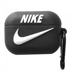 Силиконовый футляр Brand для наушников AirPods Pro + карабин, Nike Black