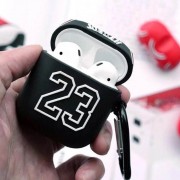 Силиконовый футляр Brand для наушников AirPods 1/2 + карабин, Jordan Black