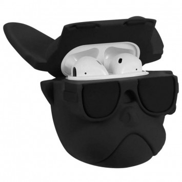 Силіконовий футляр Brand для навушників AirPods 1/2 + карабін, Karl Lagerfeld black - Apple AirPods - зображення 1 