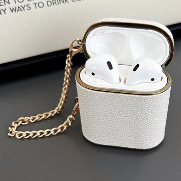 Шкіряний футляр Suitcase для навушників AirPods 1/2, White - Apple AirPods - зображення 2 