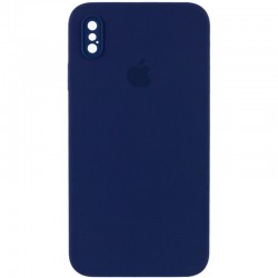 Чехол для iPhone XS Max - Silicone Case Square Full Camera Protective (AA), Темно-синий / Midnight blue