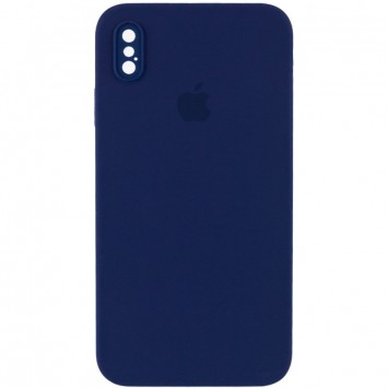 Темно-синий чехол Silicone Case Square Full Camera Protective (AA) для iPhone XS Max